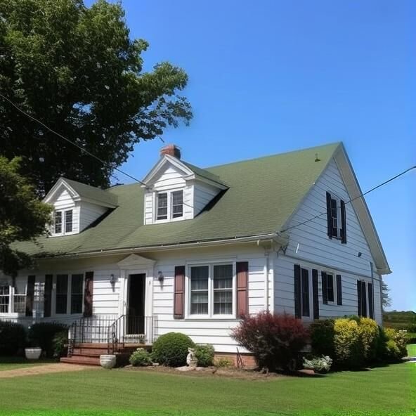 HVAC Services in East New Market, MD (A white two-story house with green roof) -U.S. Heating & Air