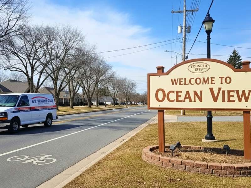 HVAC-Services-in-Ocean-View-Service-Van-Heating-and-Air HVAC Services in Ocean View (Service Van on left side of the lane) | Heating & Air
